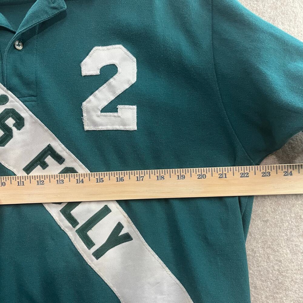 Vintage All Sports By Somers Darby’s Folly Rugby Polo Green Size L Made‎ in USA - Picture 6 of 9